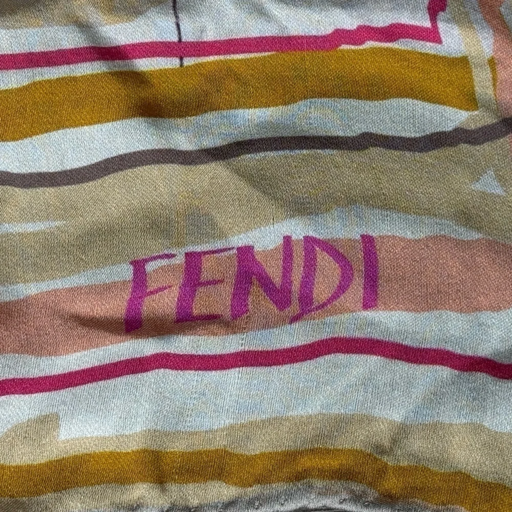 Fendi 100% Silk Multicolor Scarf - Made in Italy